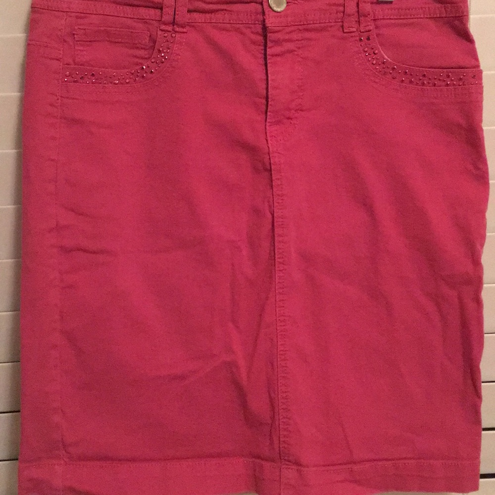 Style & Co embellished Jean skirt (Pink)